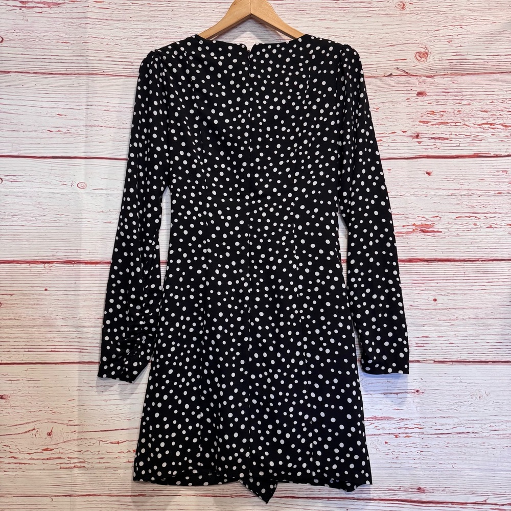 NWT LIKELY Corinne Ruffled Polka Dot Mini Dress in Black and White Sz 6 - Picture 12 of 12